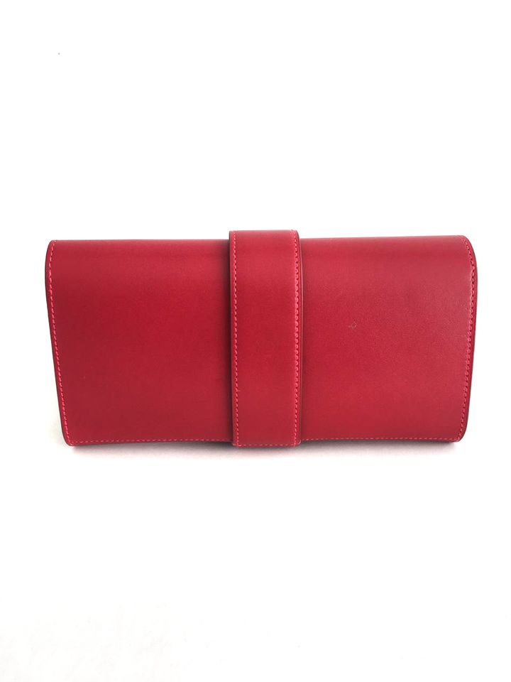 Clutch Hermès Médor Leather Vermelha 24 cm