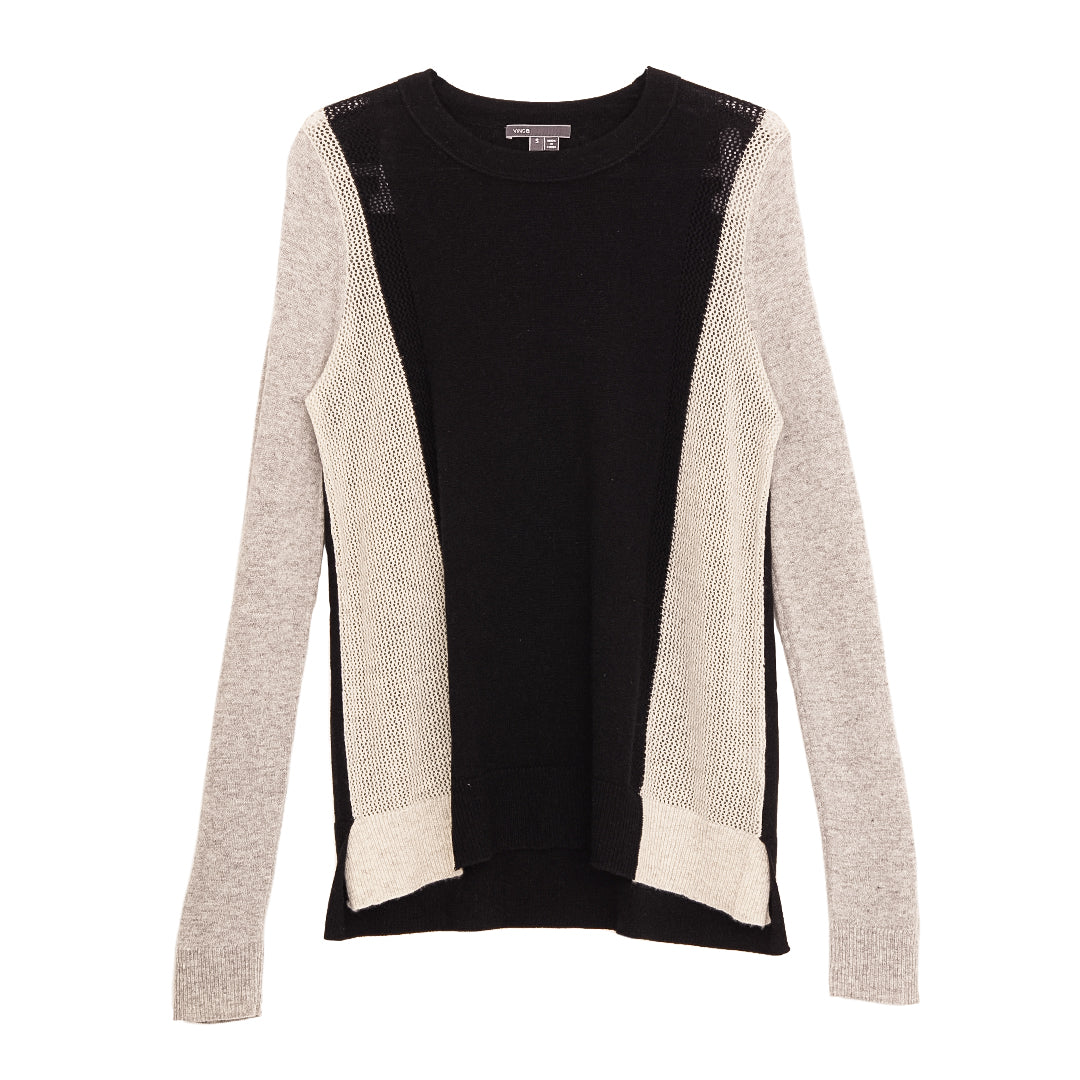 Blusa Vince Cinza c/ Detalhe Preto e Off-White Tam.S