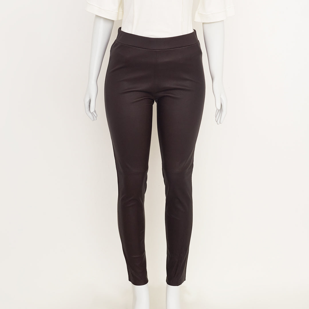 Calça Theory de Couro Marrom Tam. 10