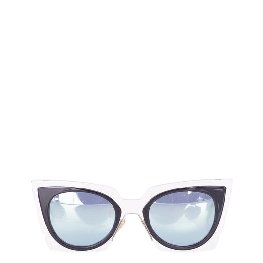 Óculos Fendi Gatinho Transparente e Preto