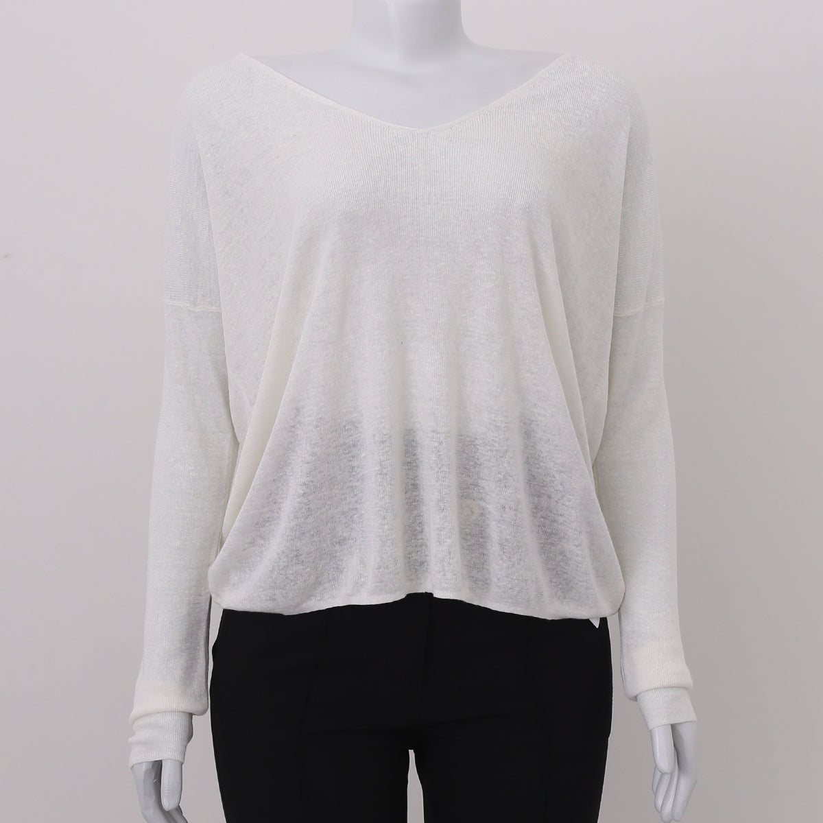 Blusa Theory Off-White c/ Decote V Tam.S