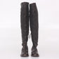 Bota Miu Miu Over The Knee Marrom Escuro e Detalhe em Fivela Tam. 37 Br