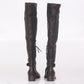 Bota Miu Miu Over The Knee Marrom Escuro e Detalhe em Fivela Tam. 37 Br