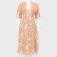 Vestido Valentino Nude Floral Metalic Tam. 2