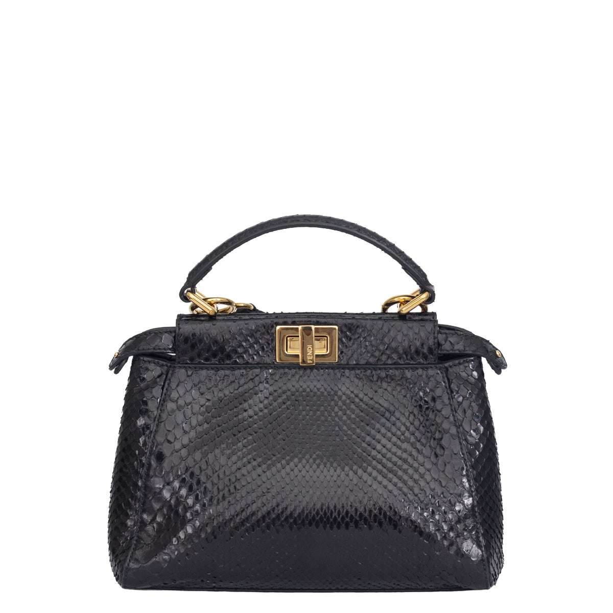 Bolsa Fendi Peekaboo Mini de Couro Preta