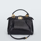 Bolsa Fendi Peekaboo Mini de Couro Preta