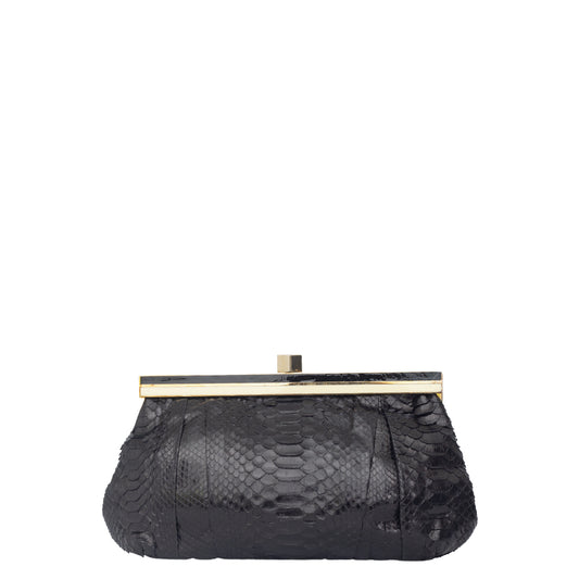 Clutch Nk Python Preta Meia Lua