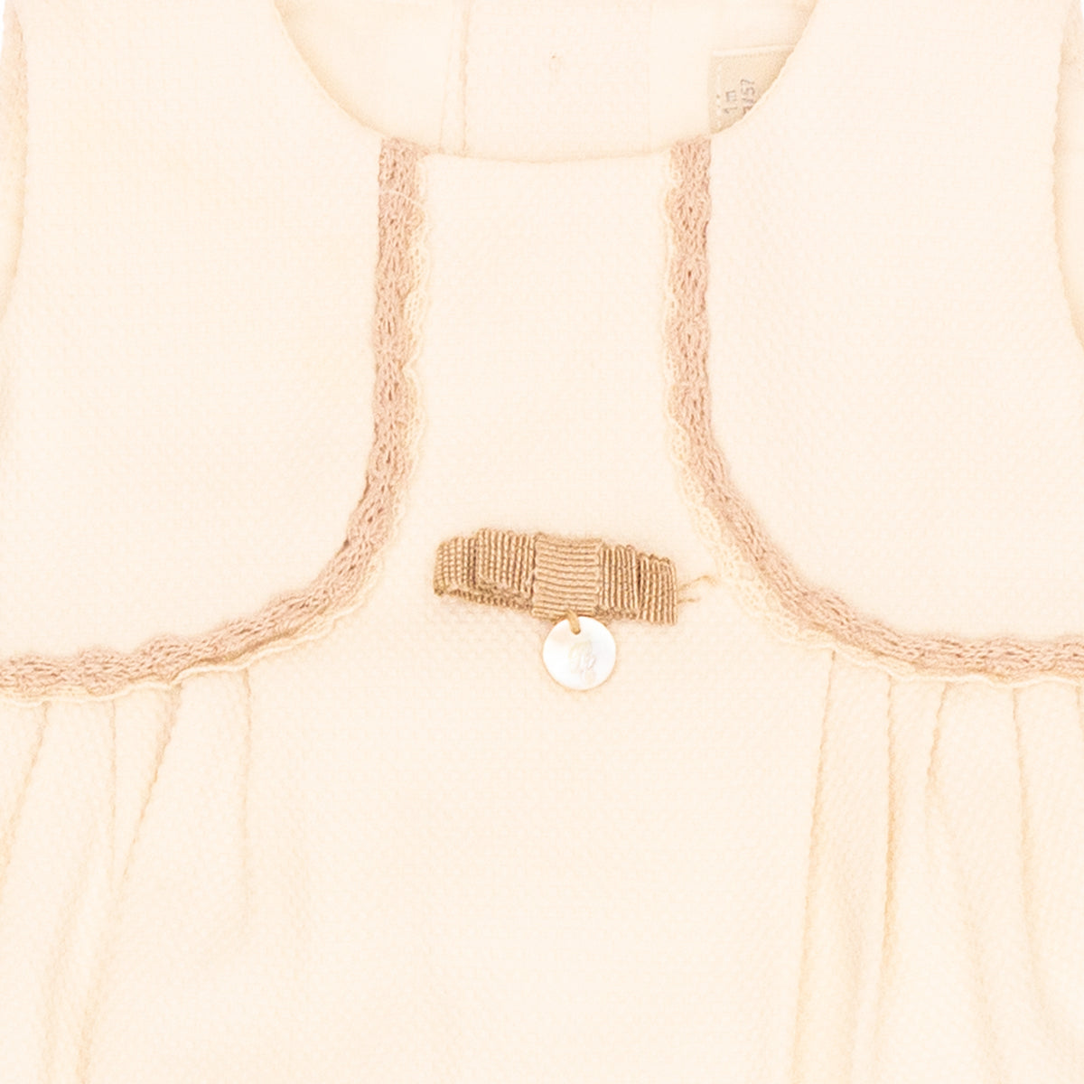 Conjuntinho Vestido Pili Carrera Bege Tam. 1-3 Meses