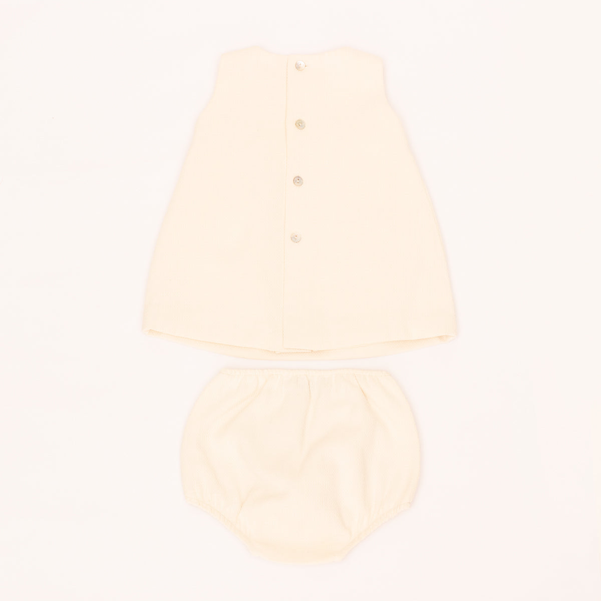 Conjuntinho Vestido Pili Carrera Bege Tam. 1-3 Meses