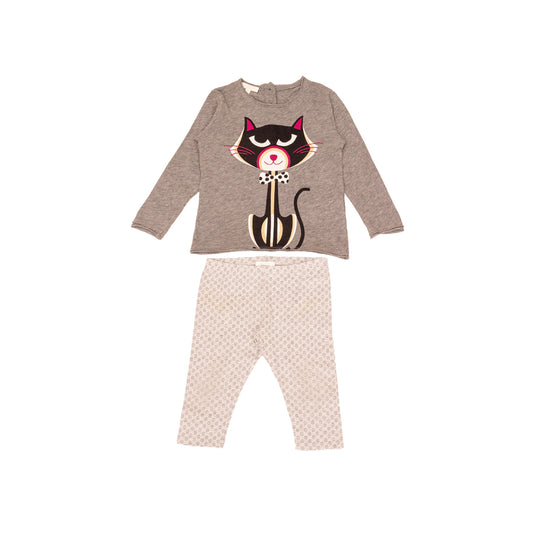 Conjunto Malha Gucci Cinza Pet Tam. 9/12 Meses