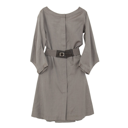 Vestido Celine Cinza Com Cinto Tam. 36 Br