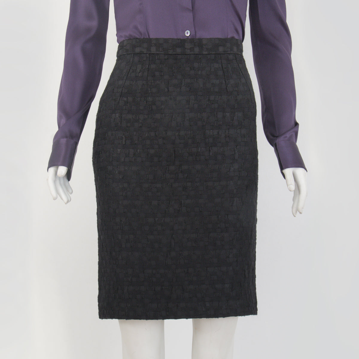 Saia Dolce & Gabbana Preta com Textura Tam. 38