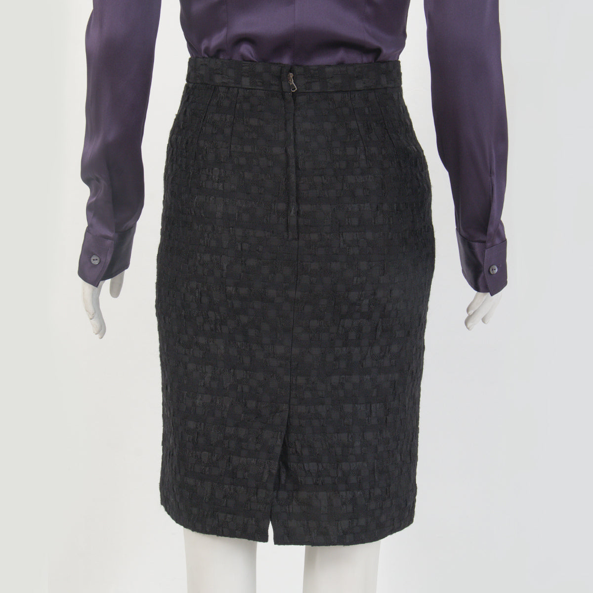 Saia Dolce & Gabbana Preta com Textura Tam. 38