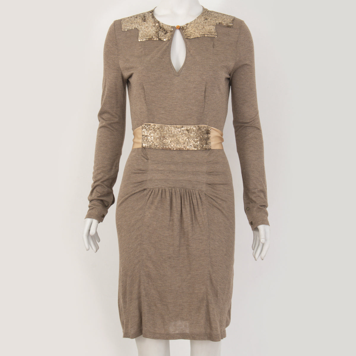 Vestido Stella McCartney Bege e Paetê Tam. 40