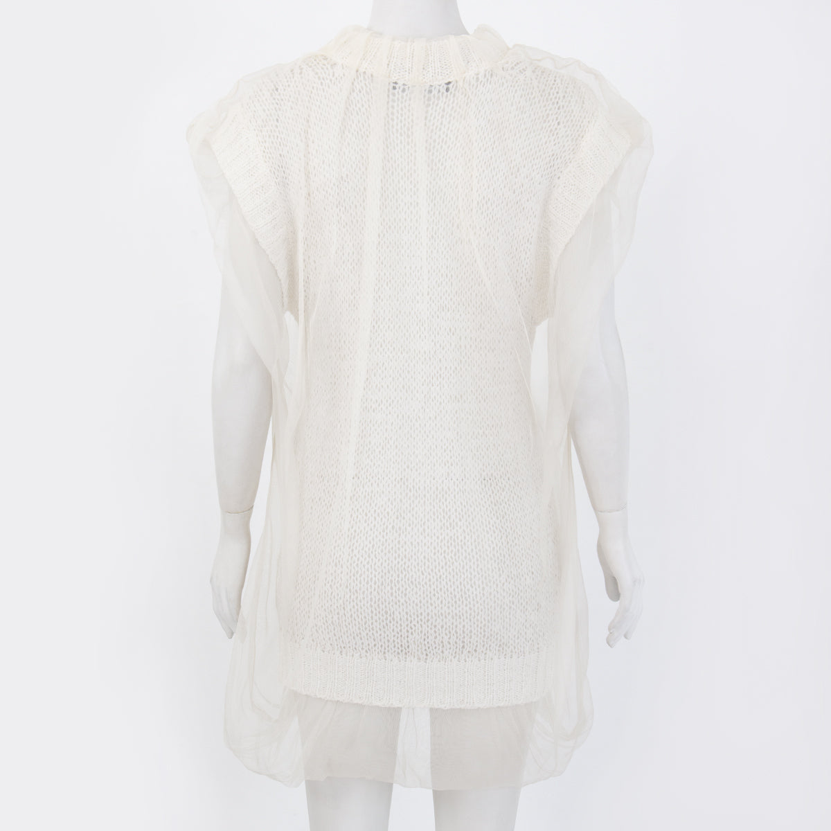 Vestido Dolce & Gabbana Off White e Crochê com Tule Tam. 36