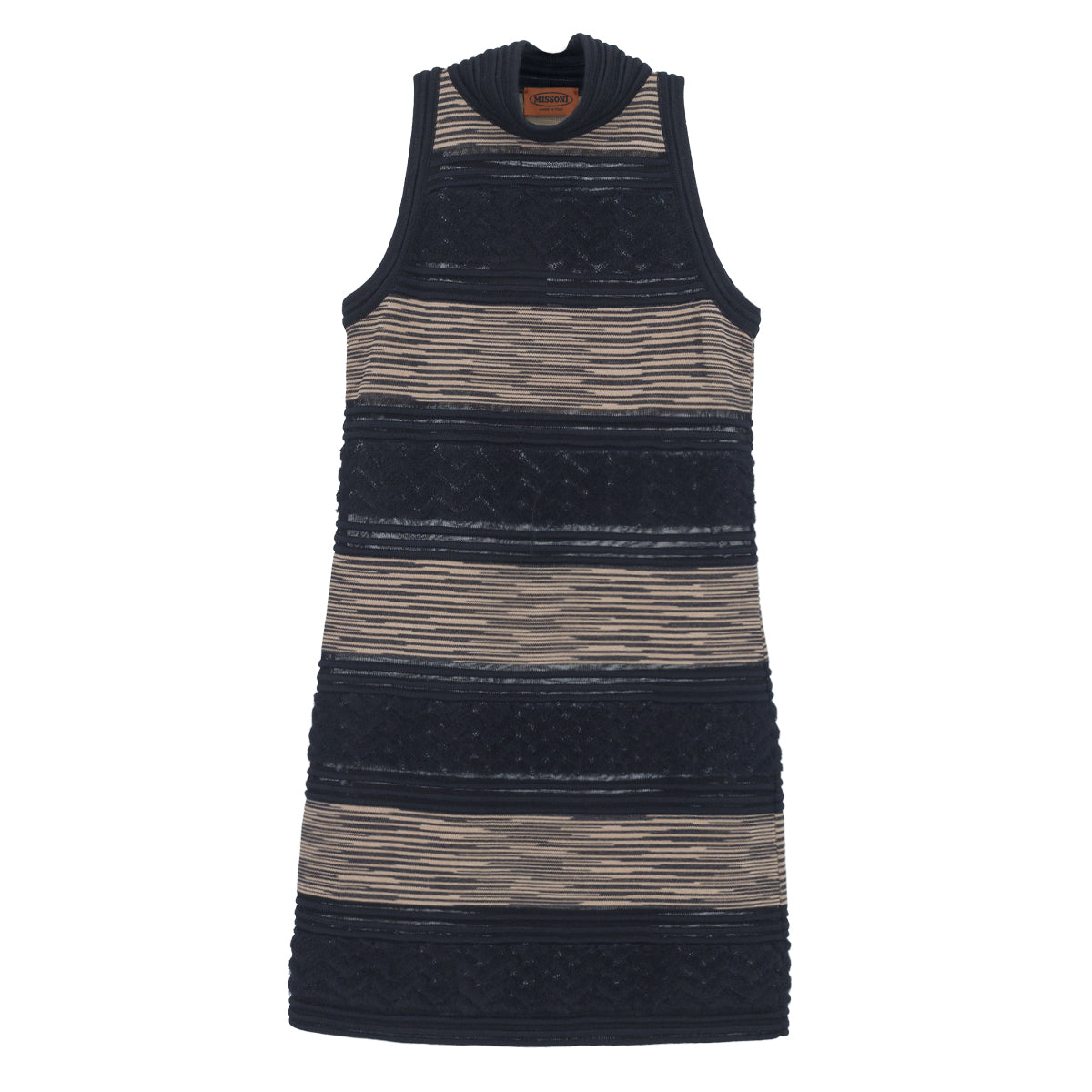 Vestido Missoni Regata com gola alta Rosa e Preto