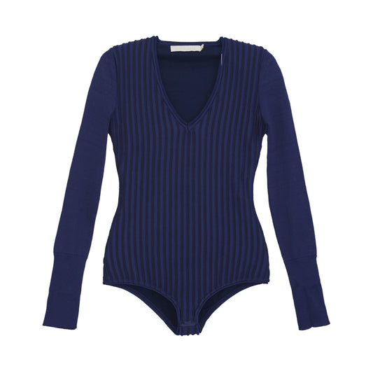 Body Cris Barros Azul Marinho Manga Comprida Tam. M