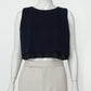 Cropped Paula Raia Azul com Babado Tam. M