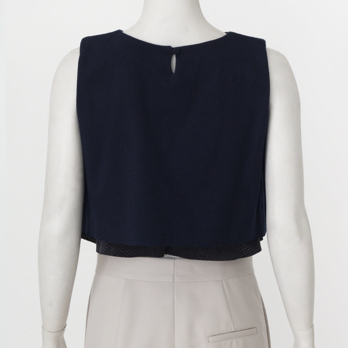 Cropped Paula Raia Azul com Babado Tam. M