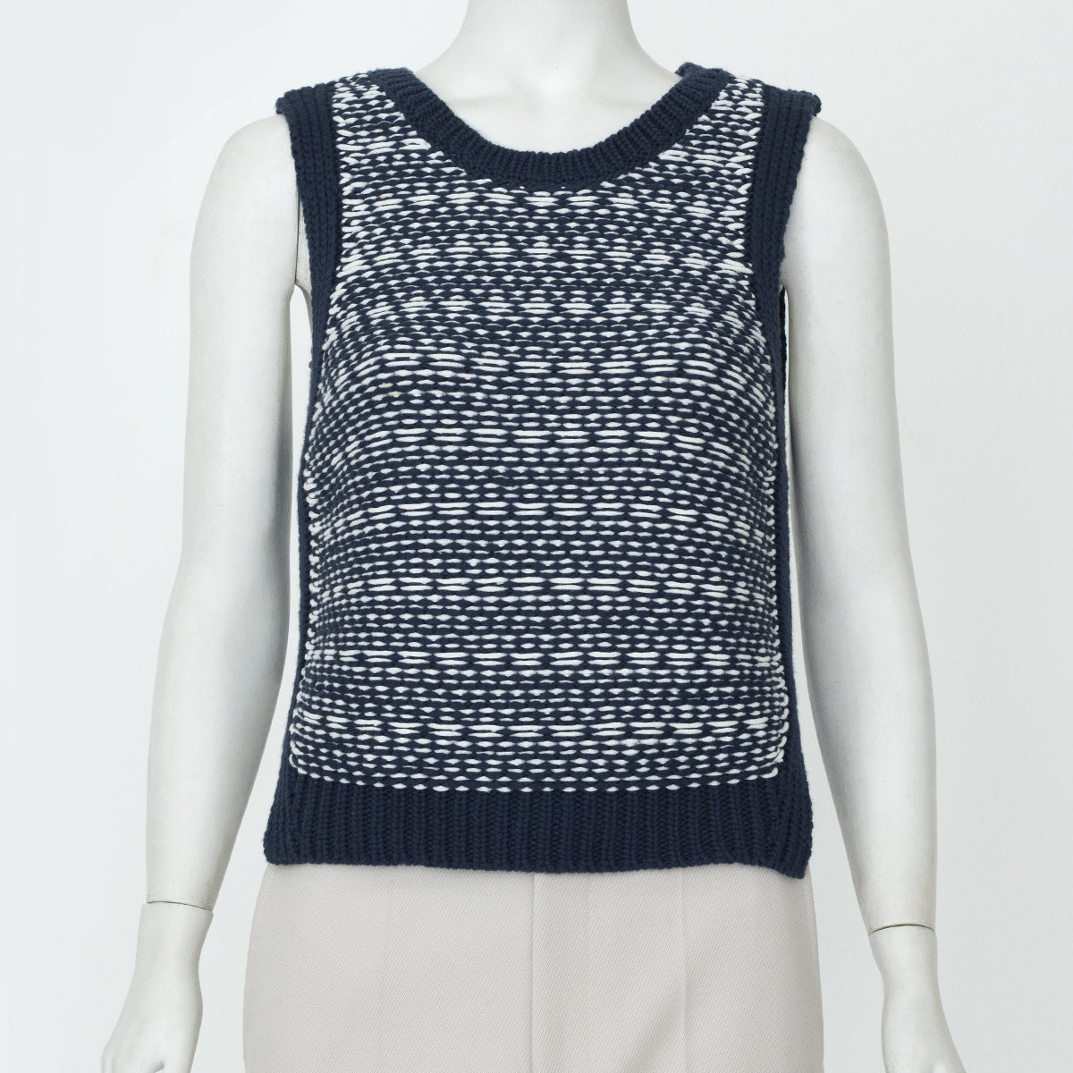 Regata Moth Lã Azul e Branco Tam. XS