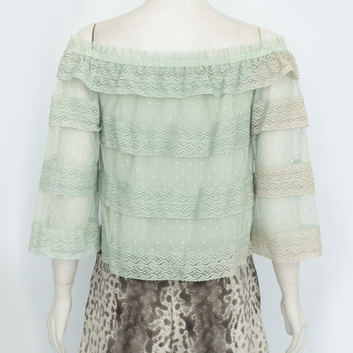 Blusa NK Verde Clara com Rendas Tam. 36