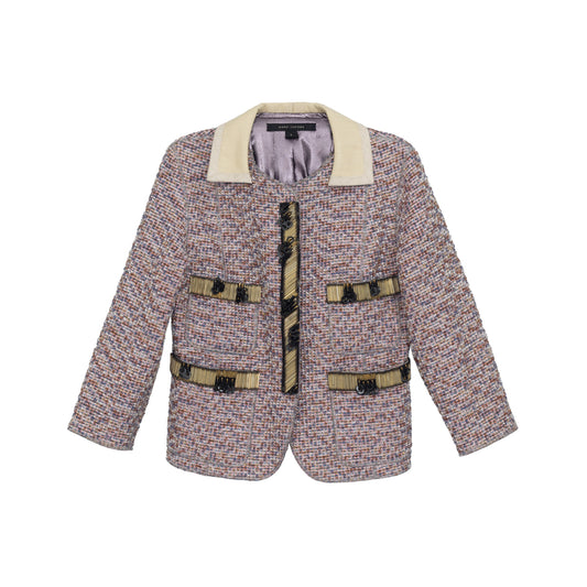 Casaco Marc Jacobs Tweed Azul Rosa Tam. 40 Br