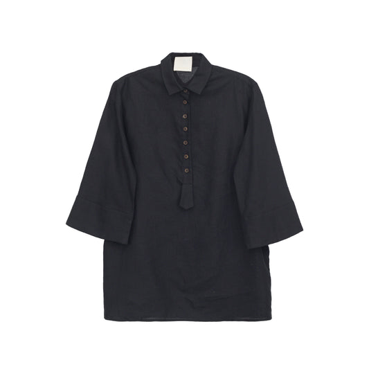 Camisa Paula Raia Linho Preta Tam. 38