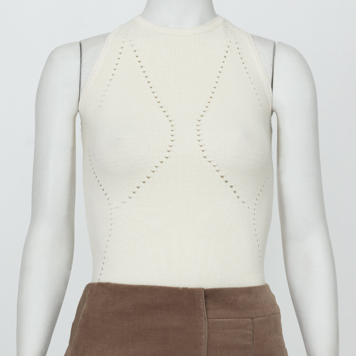 Body NK Canelado com Vazados Off White Tam. M