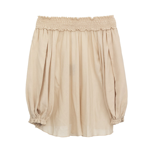 Blusa Cris Barros Ombro a Ombro Bege Tam. 38