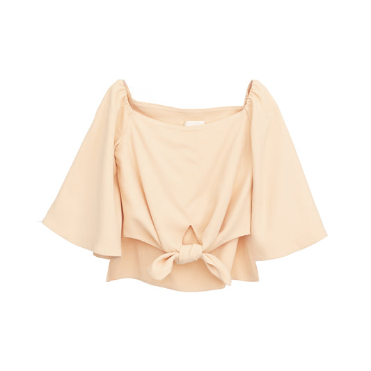 Blusa Paula Raia Nude com Nozinho na Frente Tam. 38