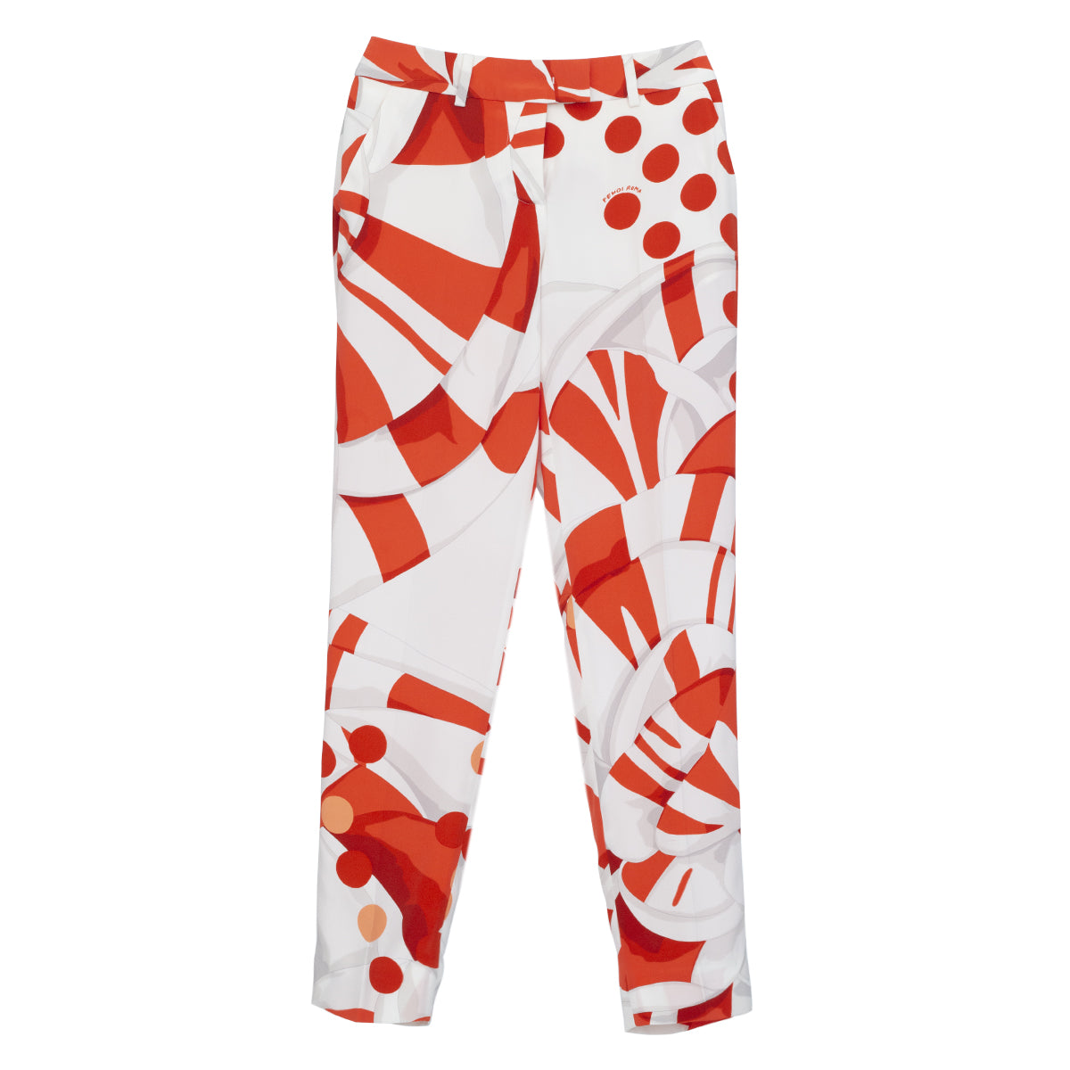 Calça Fendi Branca com Laranjas Tam. 38