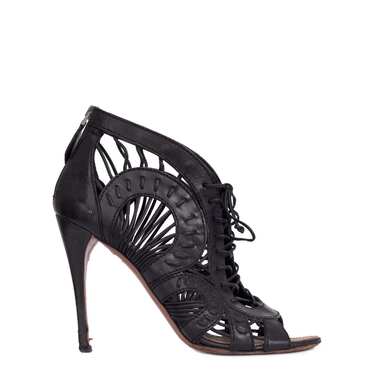 Sandália Alaia Ankle Boot Couro Preto Tam. 40