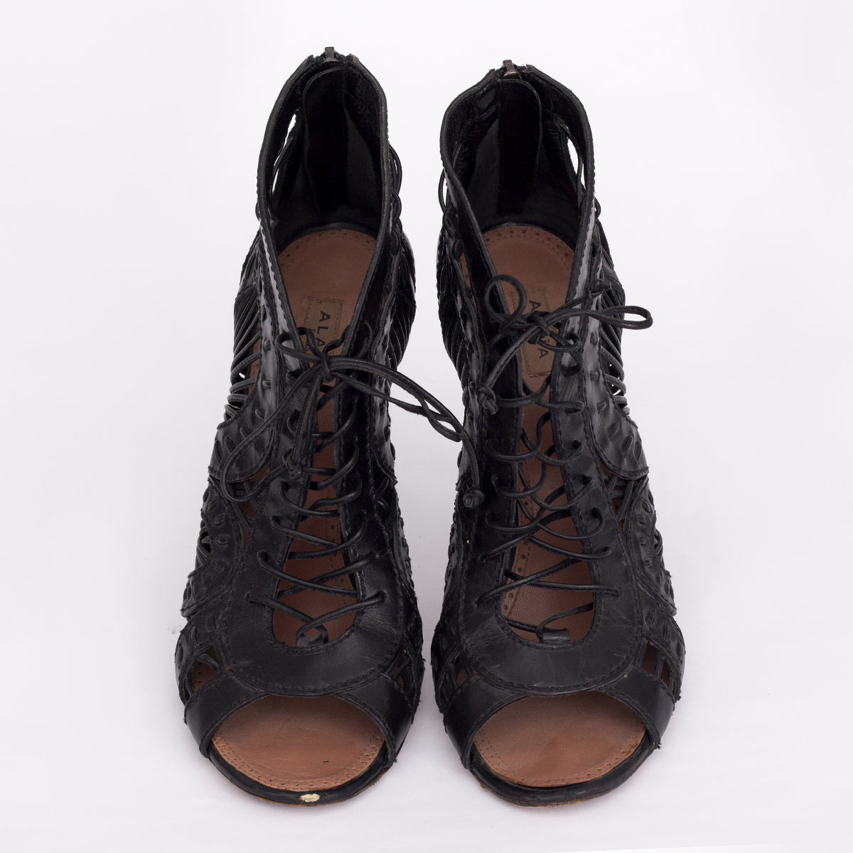 Sandália Alaia Ankle Boot Couro Preto Tam. 40