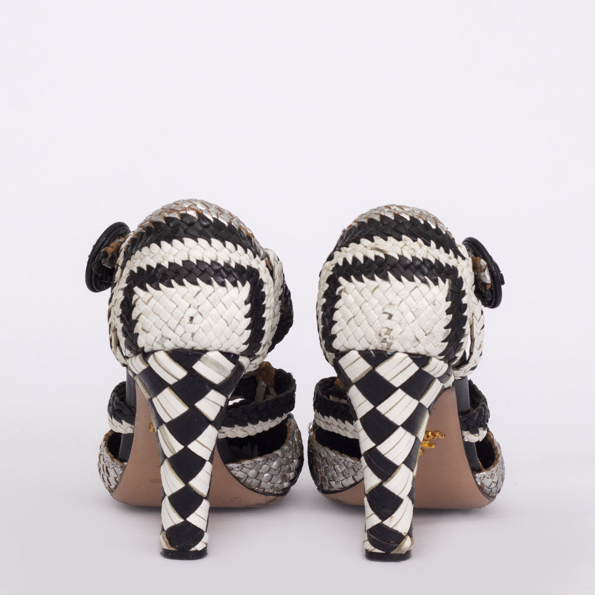 Sandália Prada Raffia Bicolor Tam. 38,5