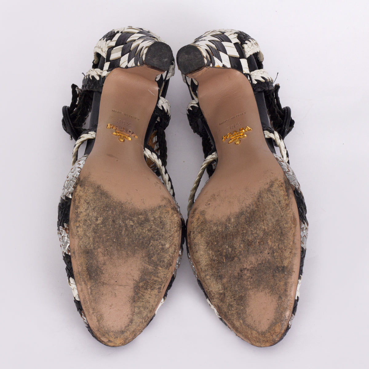 Sandália Prada Raffia Bicolor Tam. 38,5