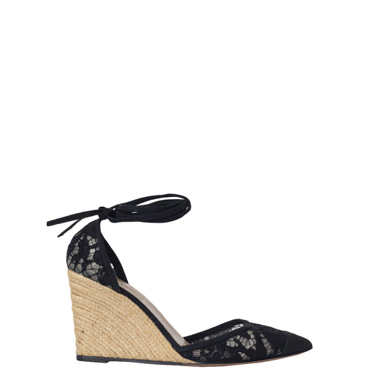 Sapato Valentino Renda Preta Ponta Fina Tam. 39