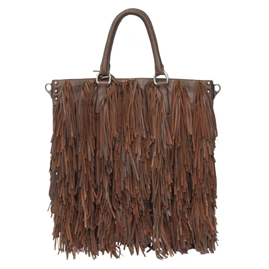 Bolsa Prada Franjas Marrom Média