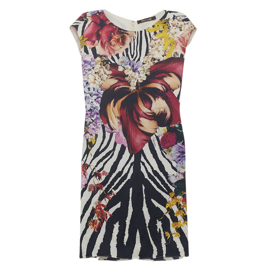 Vestido Roberto Cavalli Seda Estampado Tam. 40