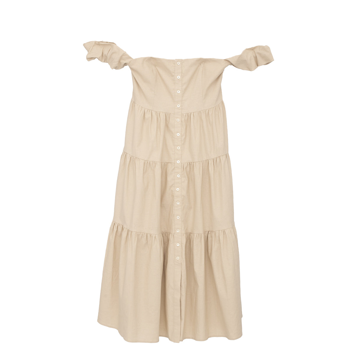 Vestido Staud Longo Bege Tam. 8