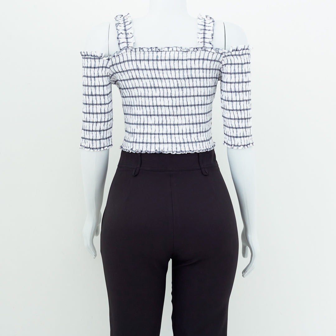 Cropped Framed Xadrez c/ Elástico Tam.36