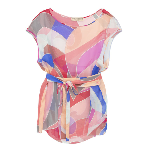 Camisa Emilio Pucci Seda Colorida Tam. 42