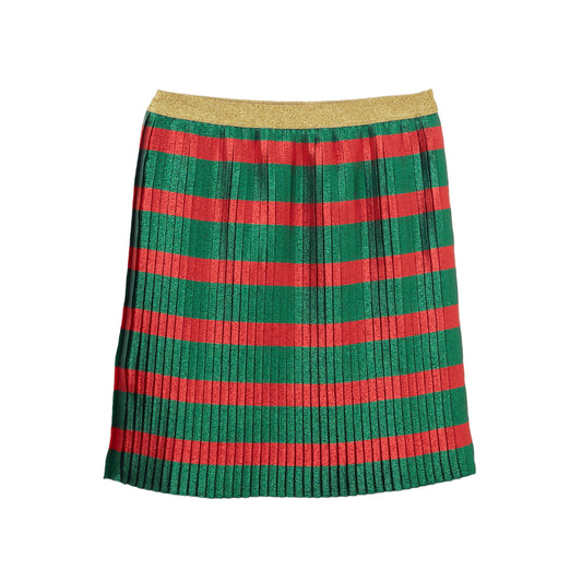 Saia Gucci Verde e Vermelha Metalizada Tam.12/36