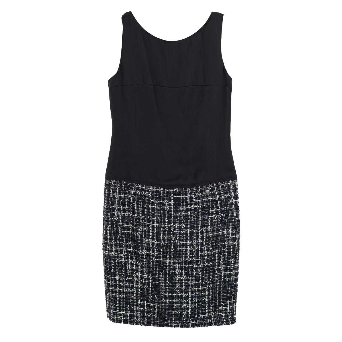 Vestido Chanel Cetim e Tweed Tam. 36FR