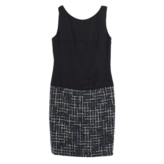 Vestido Chanel Cetim e Tweed Tam. 36FR