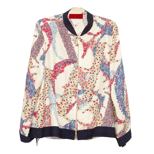 Camisa Carolina Herrera com Zíper Floral Tam. L