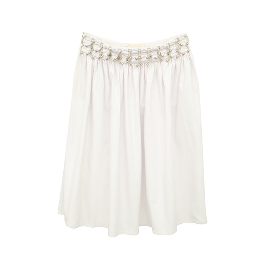 Saia Paula Raia Branca com argolas de metal tam. 38