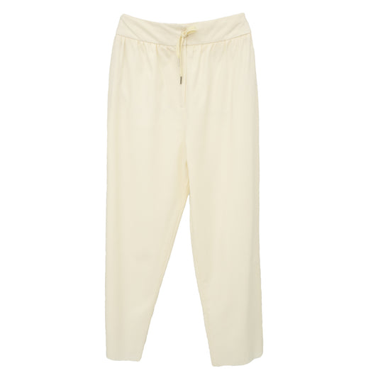Calça Paula Raia Creme com Cadarço Barra Desfiada tam. 38