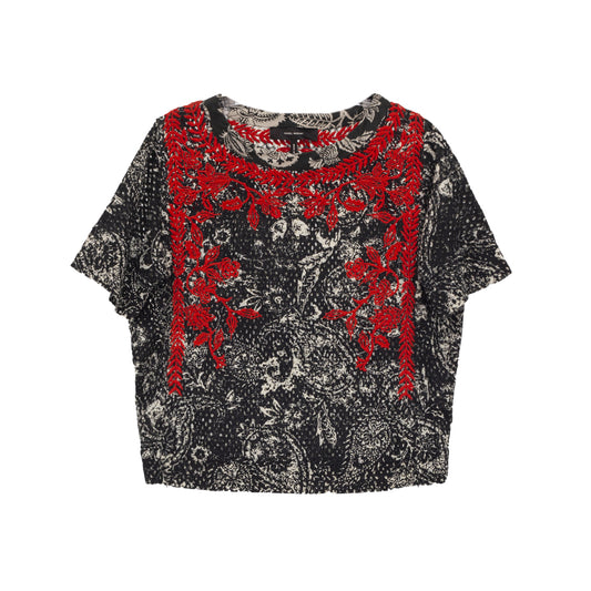 Blusa Isabel Marant Preta e Vermelho