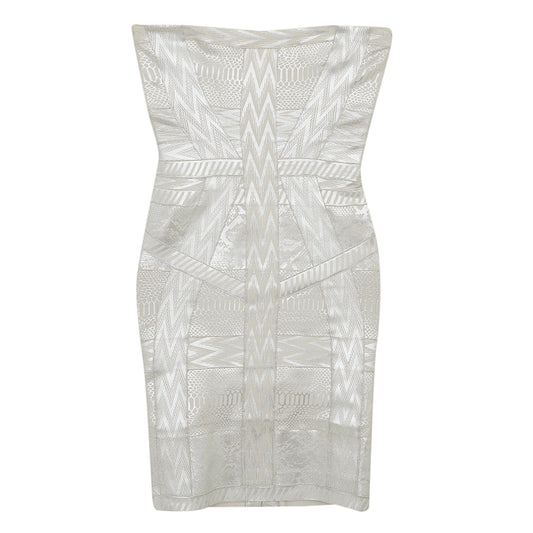 Vestido Hervé Léger Prateado TAM. xs