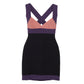 Vestido Herve Leger Preto Roxo e Rosa Tam. XXS